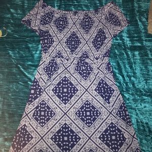 Blue off the shoulder dress